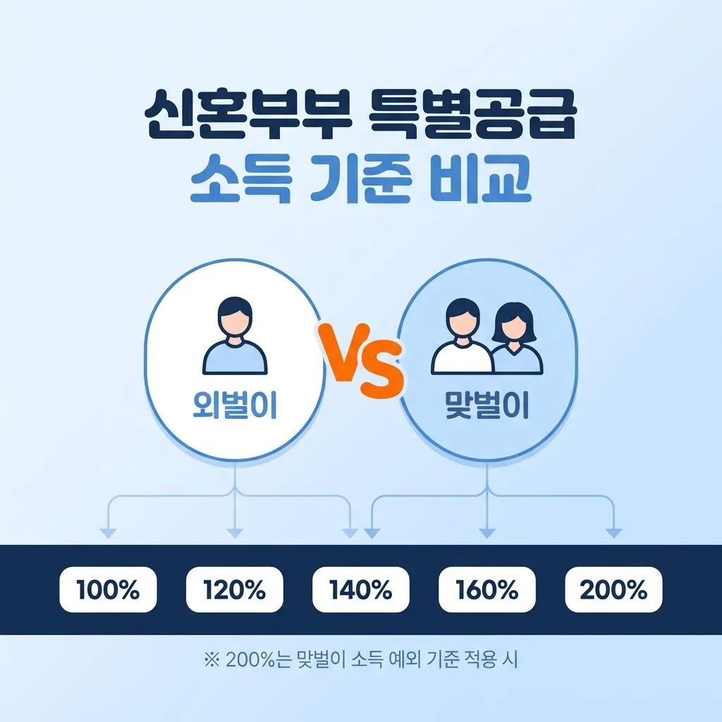 신혼부부 특별공급 소득 기준, 맞벌이와 홑벌이 조건 차이 유형별 비교 안내