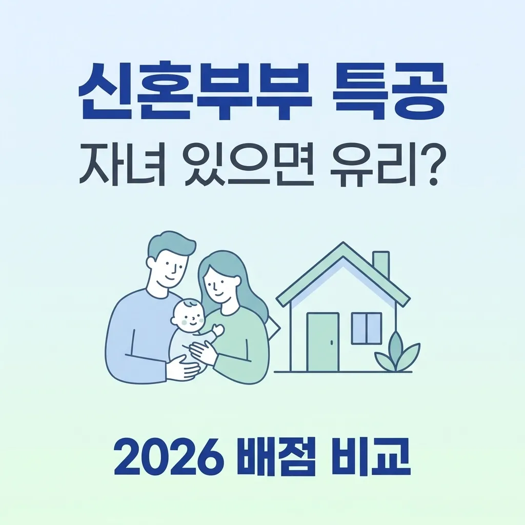 신혼부부 특별공급 당첨 우선순위, 자녀 있으면 유리할까? 2026년 배점 기준 정리