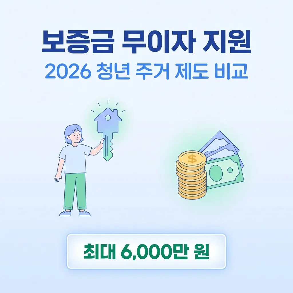 청년 보증금 마련 지원금, 무이자로 빌릴 수 있는 제도 있다? 2026년 제도 비교 안내