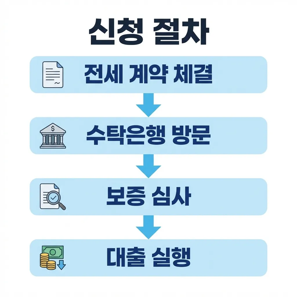 신혼부부 전세대출 신청 절차 4단계 흐름 안내