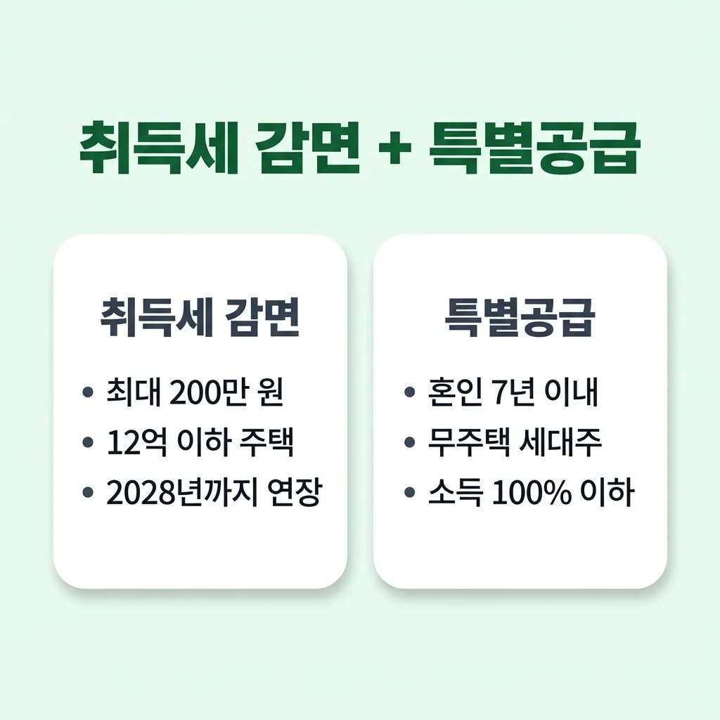 생애최초 취득세 감면 조건과 신혼부부 특별공급 자격 비교