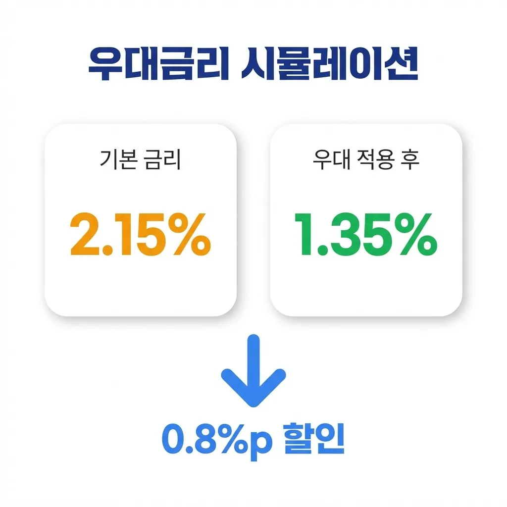 신생아 특례대출 우대금리 합산 시뮬레이션 계산 결과