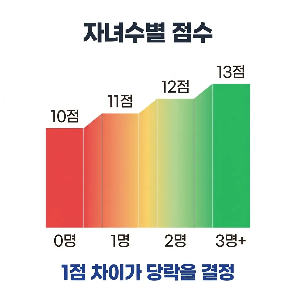 자녀 수별 신혼부부 특공 배점 점수 비교표