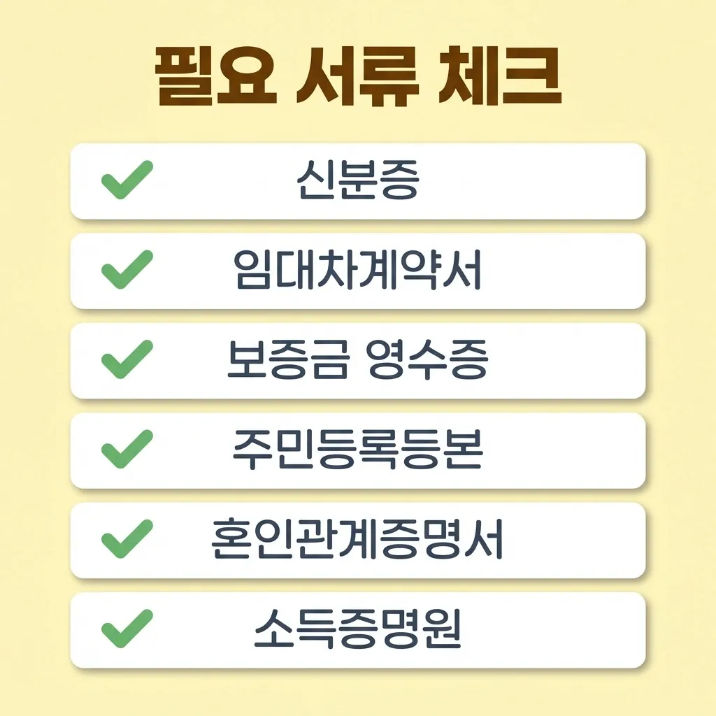 신혼부부 전세대출 필요 서류 체크리스트 요약