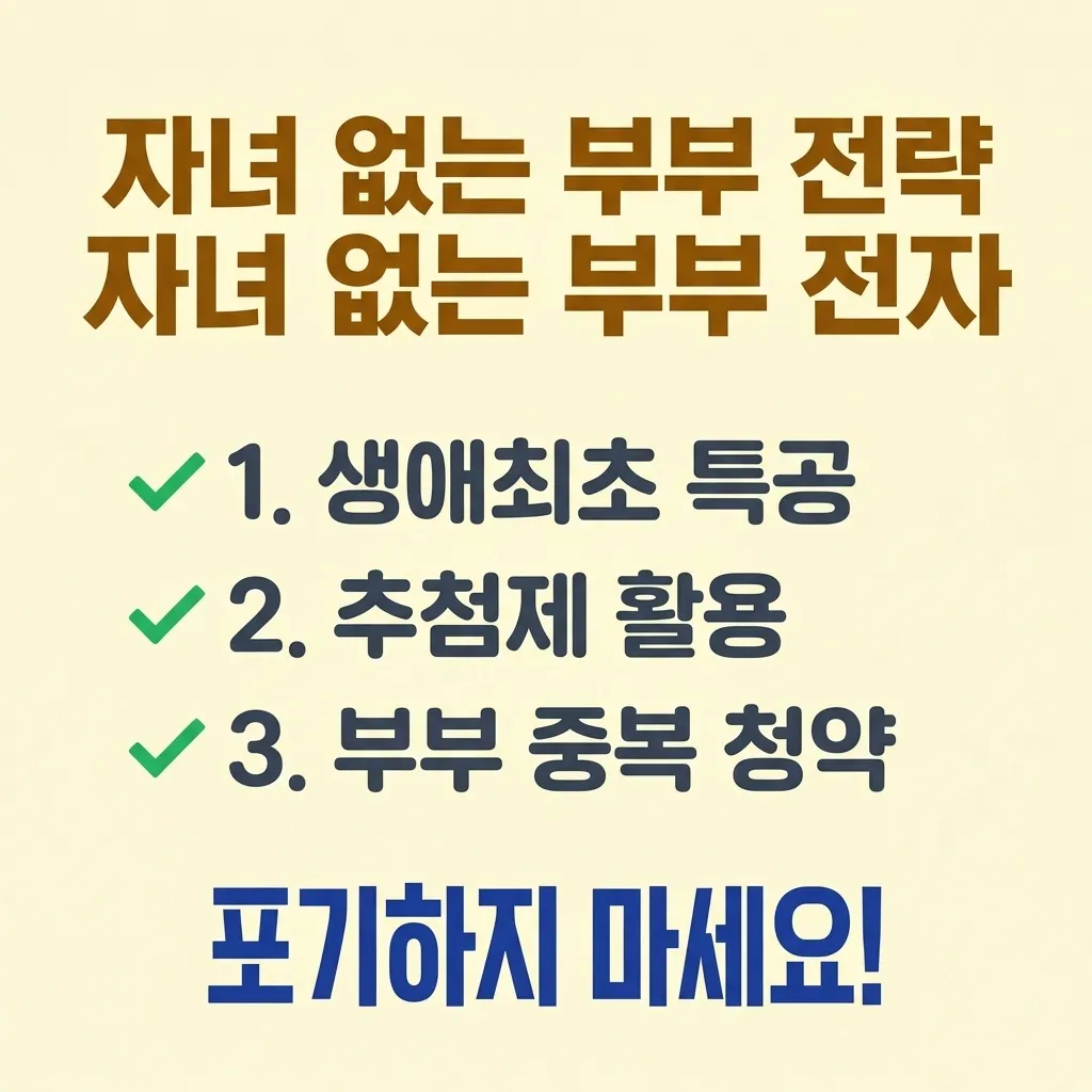 자녀 없는 신혼부부 청약 당첨 확률 높이는 전략 요약