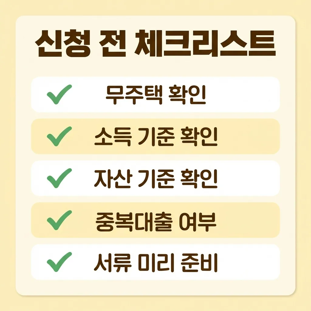 청년 보증금 무이자 지원 신청 전 확인할 체크리스트 요약 화면