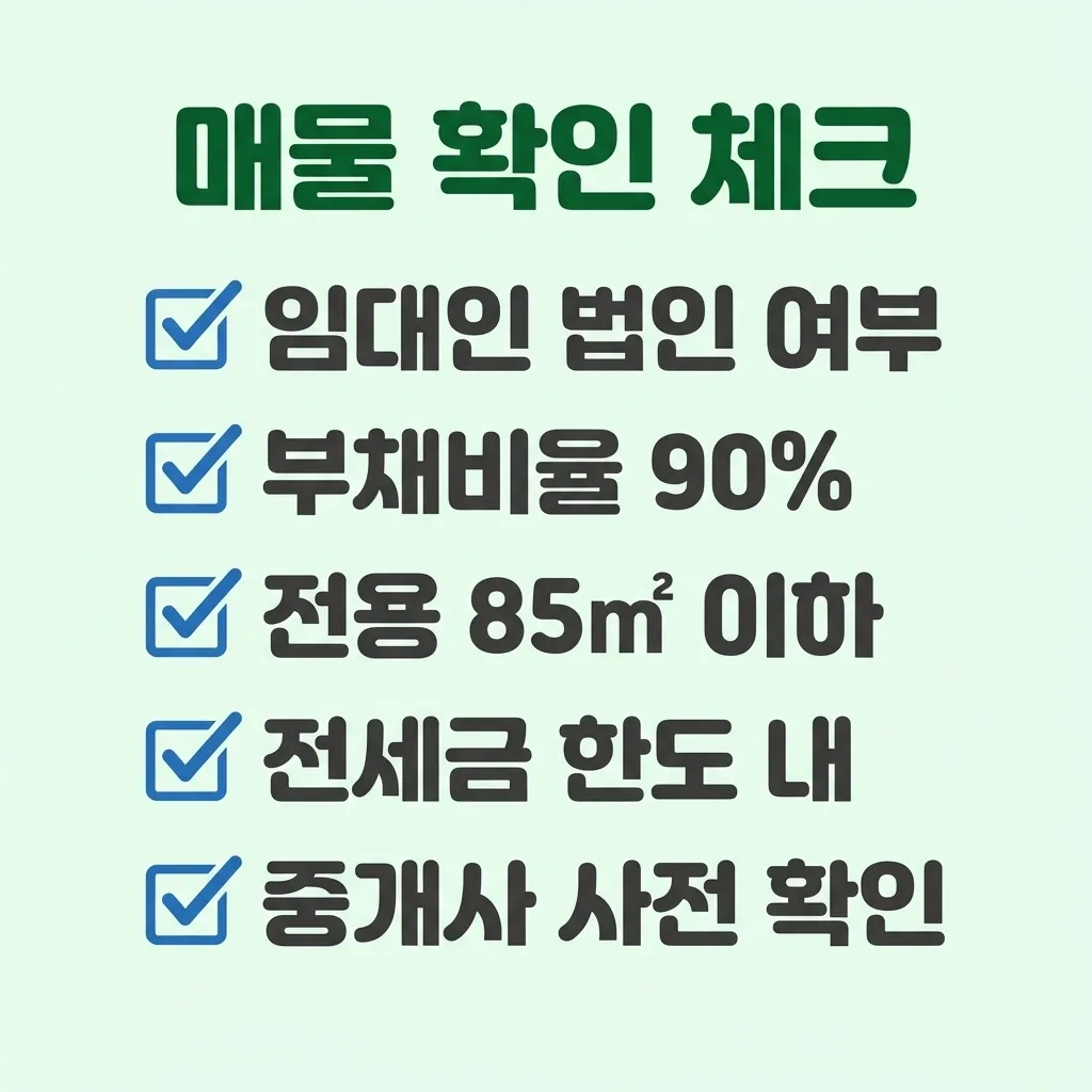 LH 전세임대 매물 확인 체크리스트 요약