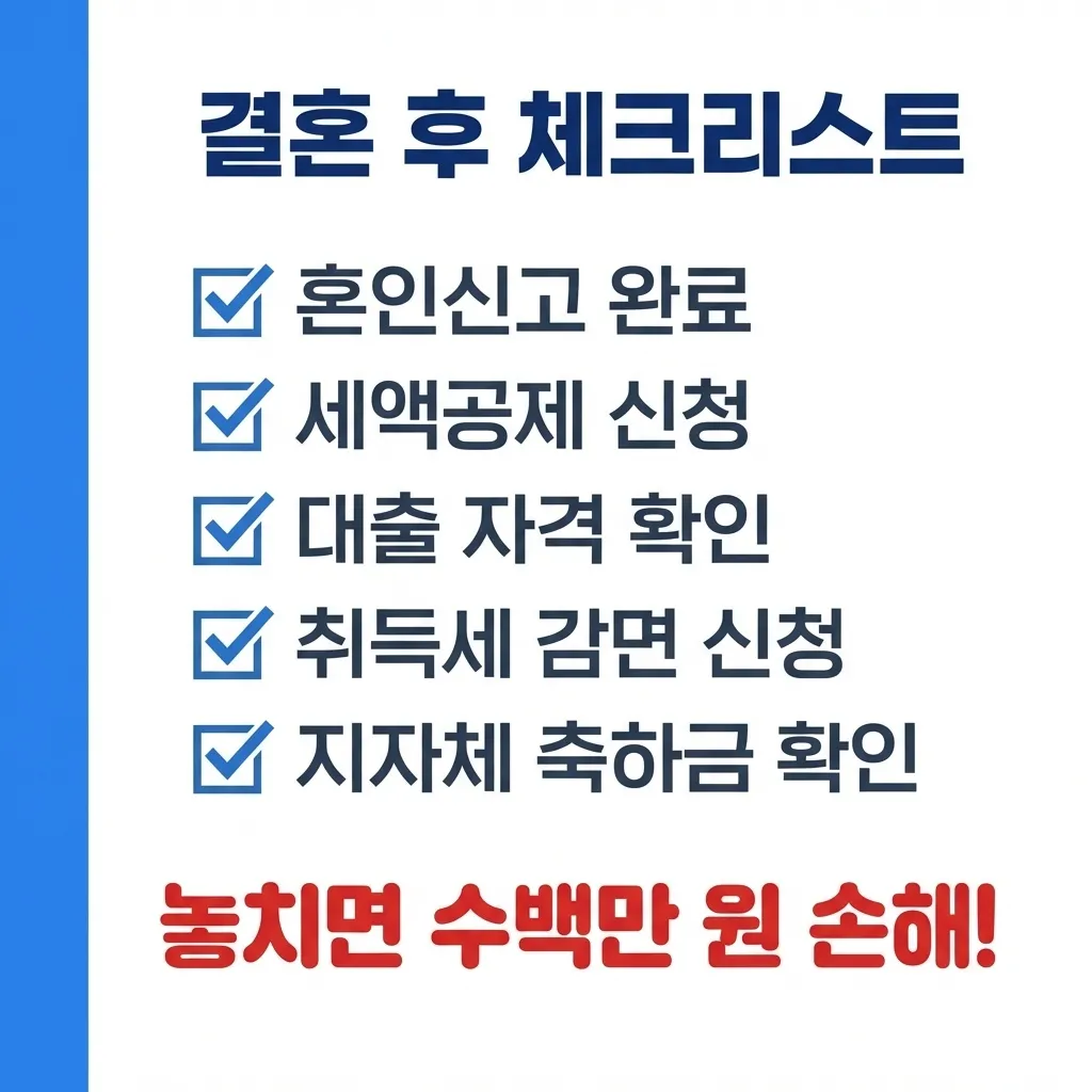 결혼 후 신청해야 할 지원금 체크리스트 항목 정리