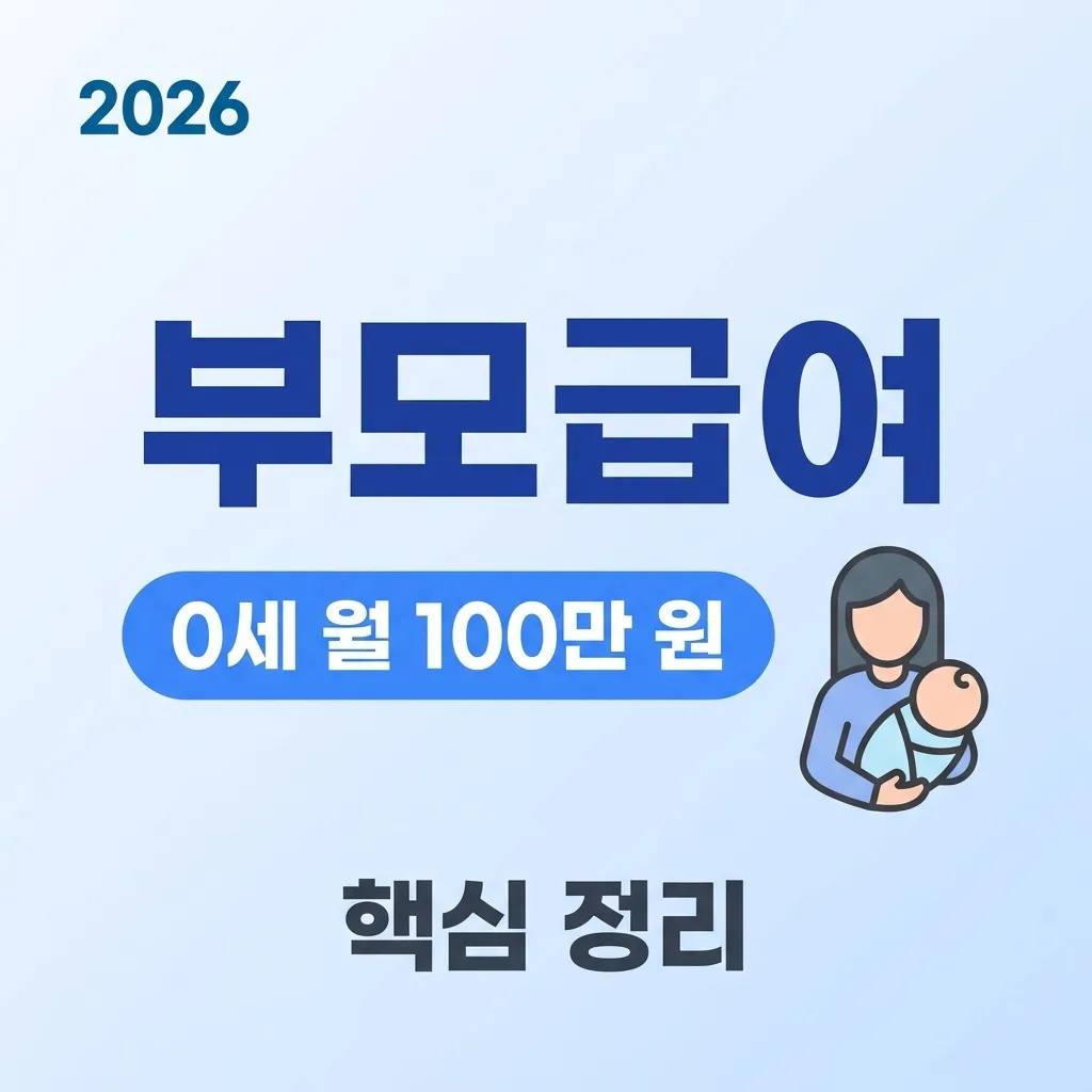 2026년 부모급여 신청 방법, 0세 월 100만 원 받는 조건 개요