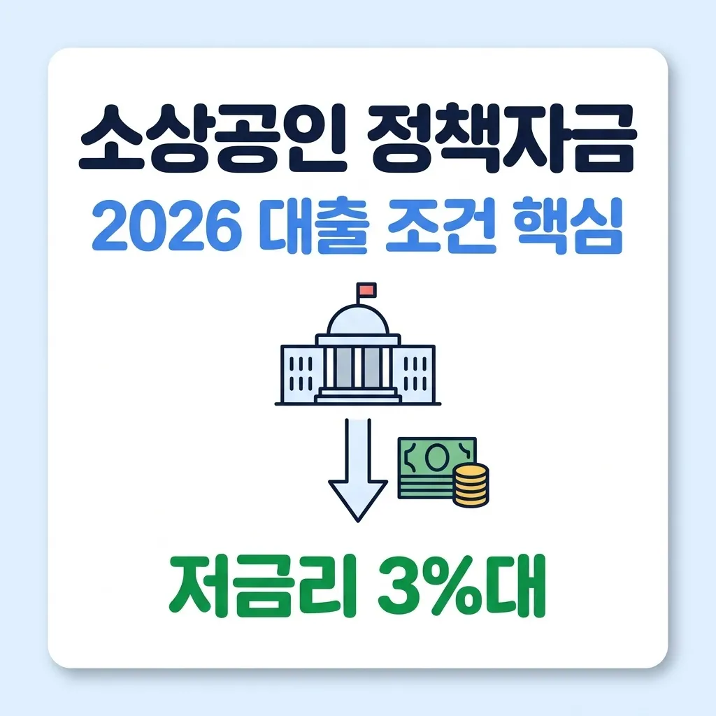 2026년 소상공인 정책자금 대출 조건, 저금리로 빌리는 방법 핵심 요약