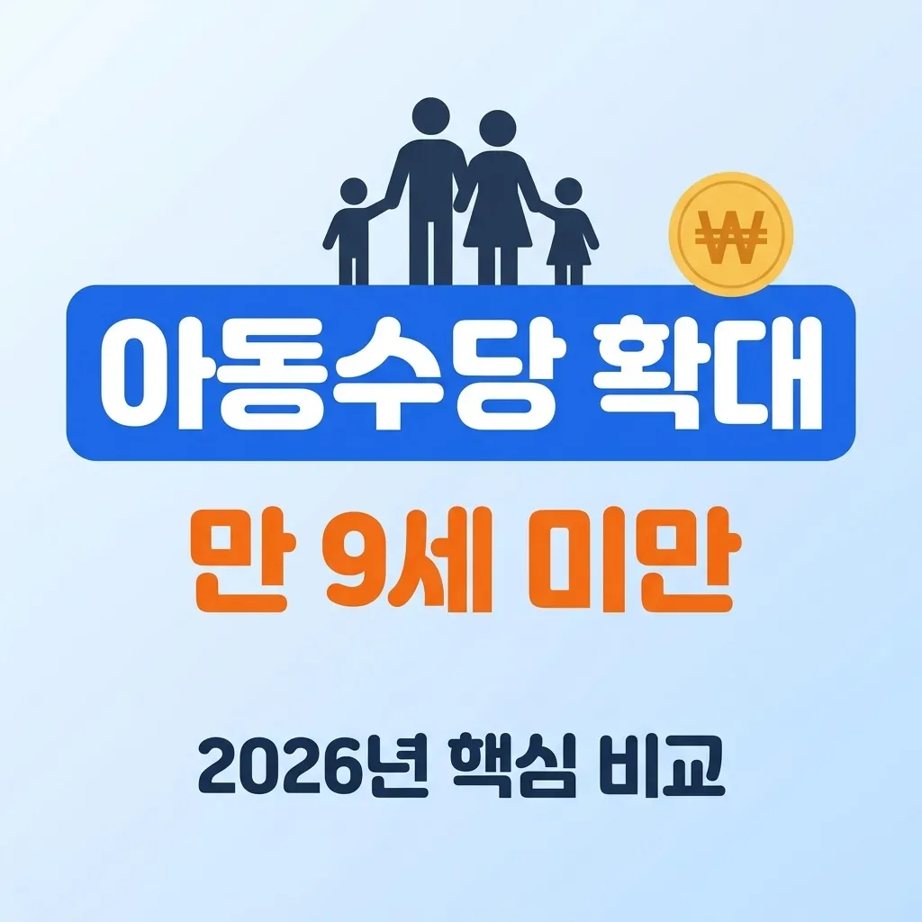 아동수당 만 9세로 확대, 2026년 달라지는 지급 기준 핵심 비교 안내