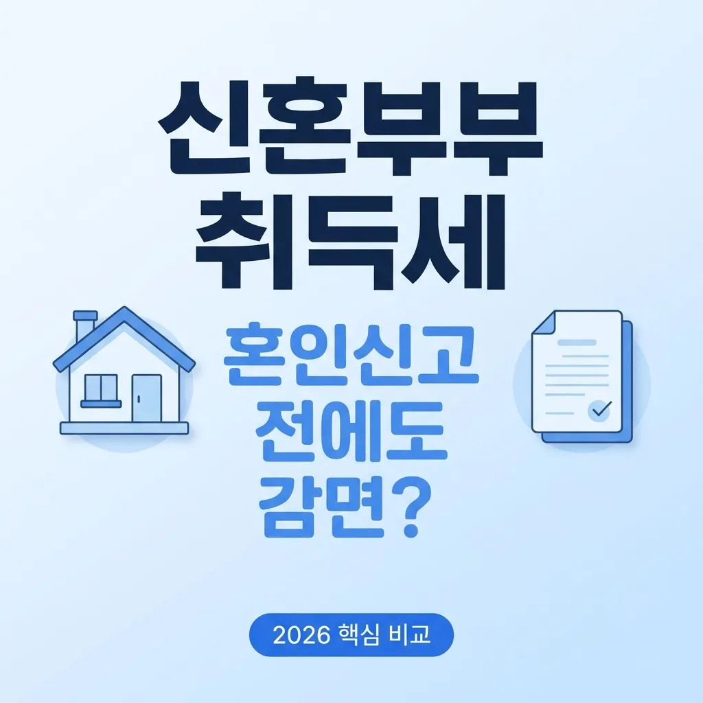 신혼부부 취득세 감면 조건, 혼인신고 전에도 받을 수 있을까? 2026년 제도 핵심 요약