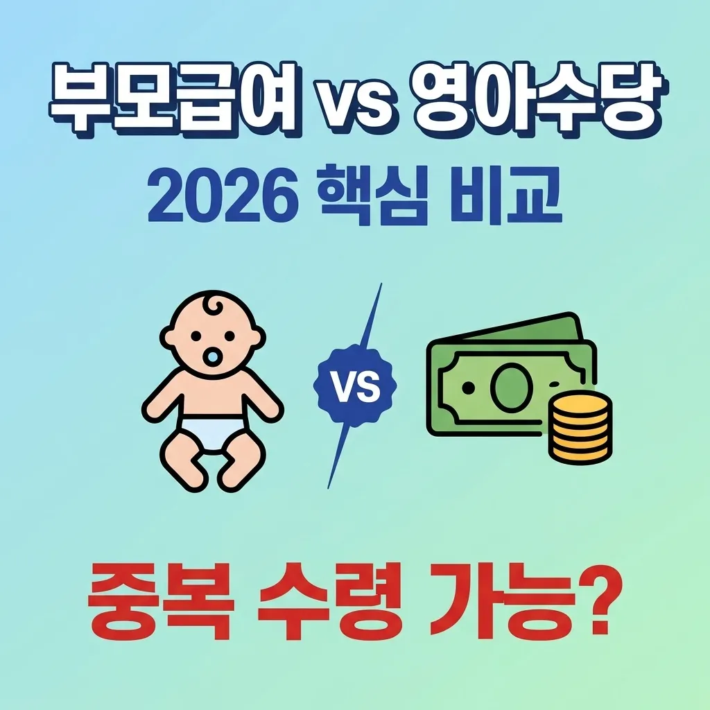 부모급여 vs 영아수당 뭐가 다를까? 중복 수령 가능한지 확인 2026년 비교
