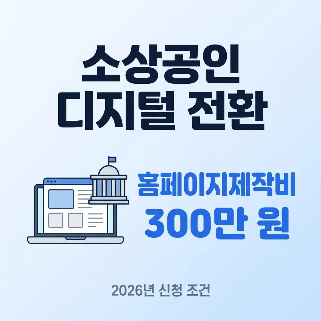 소상공인 디지털 전환 지원금, 홈페이지 제작비 300만 원 지원 핵심 조건 안내