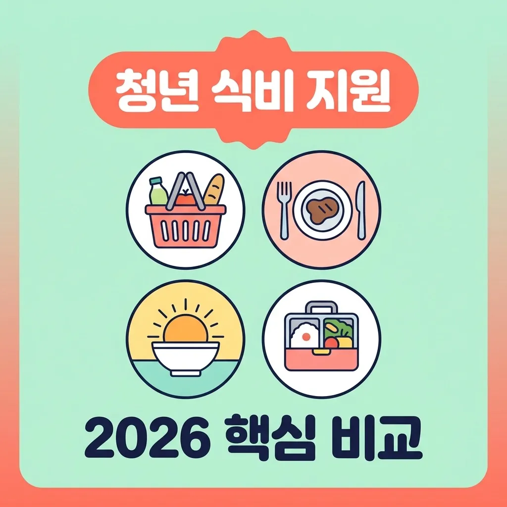 청년 식비 지원 사업, 월 10만 원 식비 바우처 신청법 2026년 4대 제도 비교