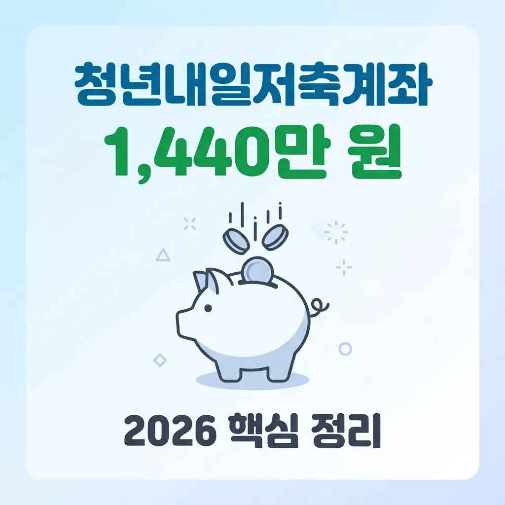 청년내일저축계좌 자격 조건, 3년간 1440만 원 모으는 방법 2026년 핵심 요약