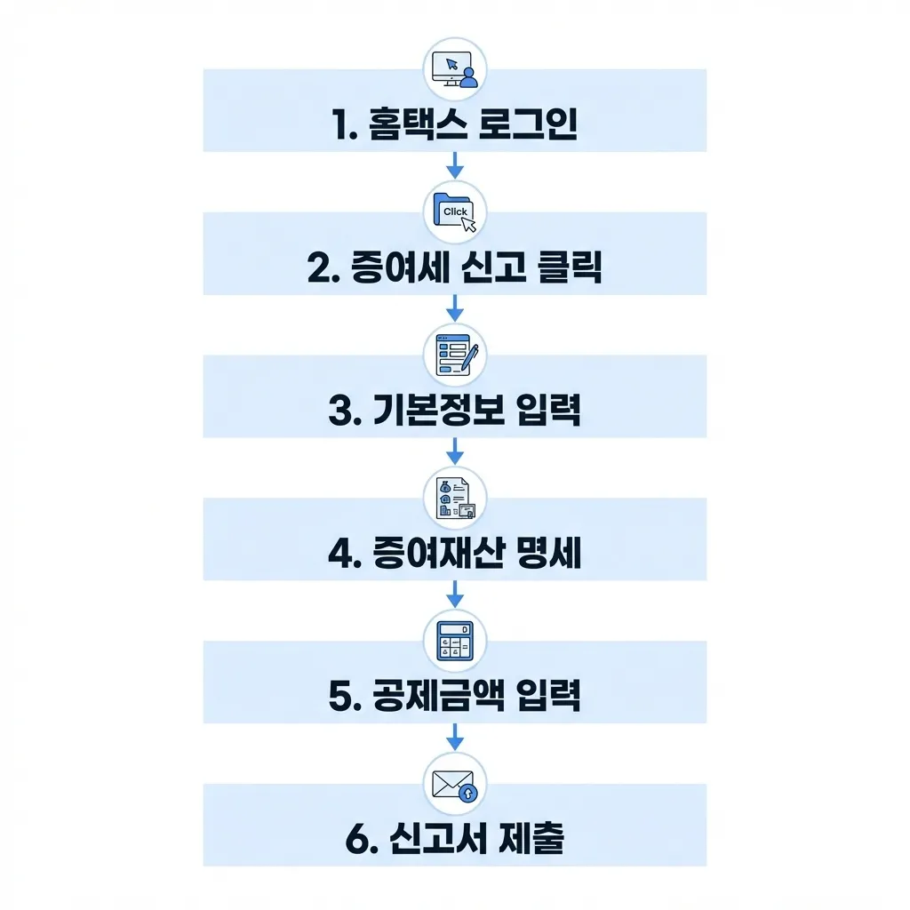 혼인 증여세 홈택스 셀프 신고 절차 단계별 안내