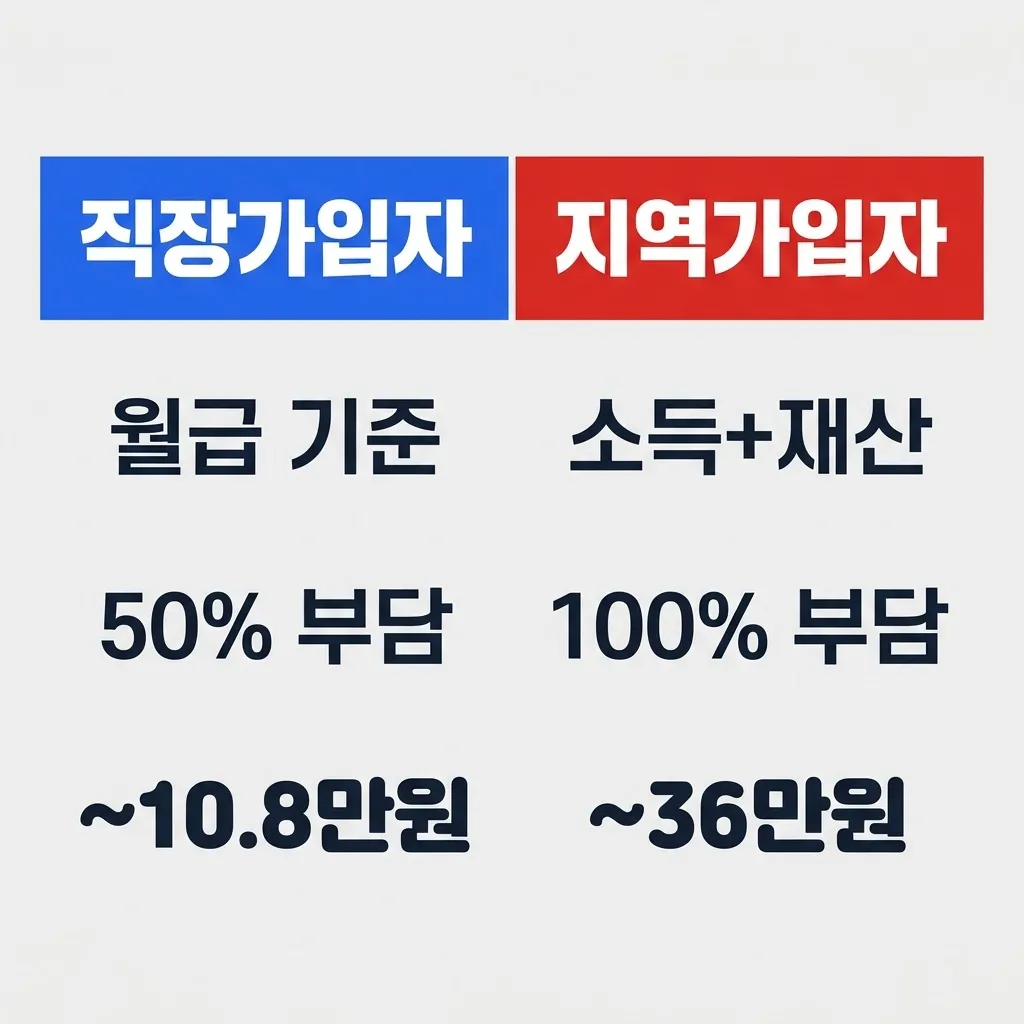직장가입자와 지역가입자 건보료 산정 기준 비교 2026