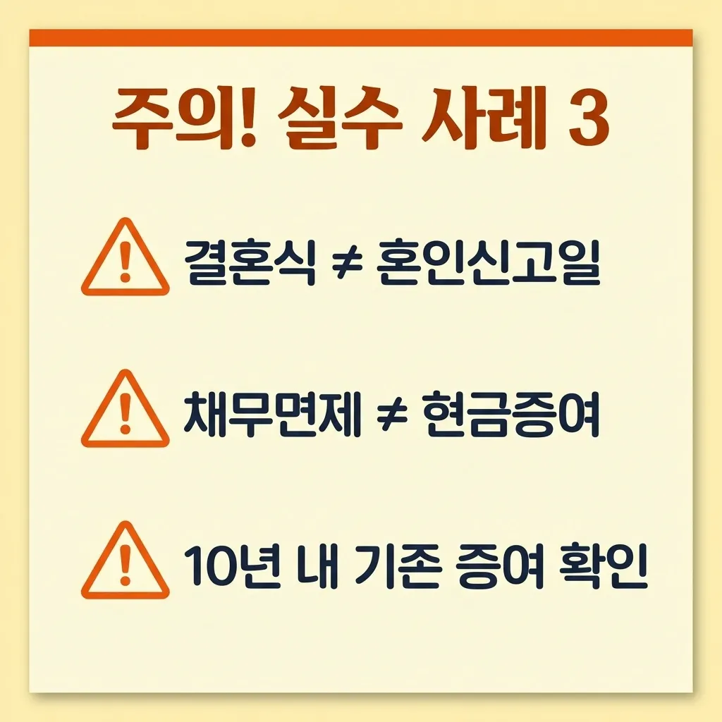 혼인 증여 공제 실수 사례와 주의사항 체크리스트