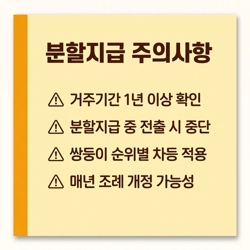 출산장려금 분할지급 구조와 거주기간 요건 주의사항 출산장려금 분할지급 구조와 거주기간 요건 주의사항