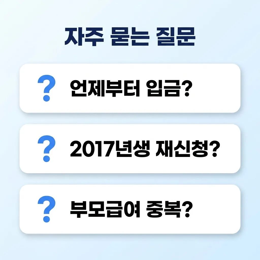 2026년 아동수당 자주 묻는 질문 FAQ 정리