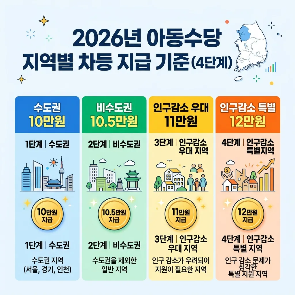 아동수당 만 9세 확대 2026년 지역별 금액 비교 아동지원 총정리