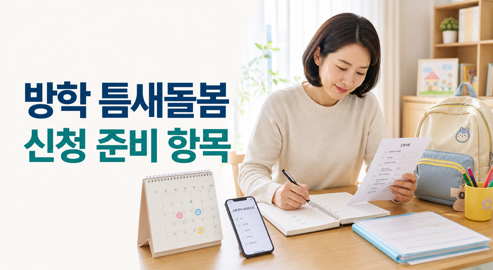 방학 틈새돌봄 사전신청 준비 항목 체크