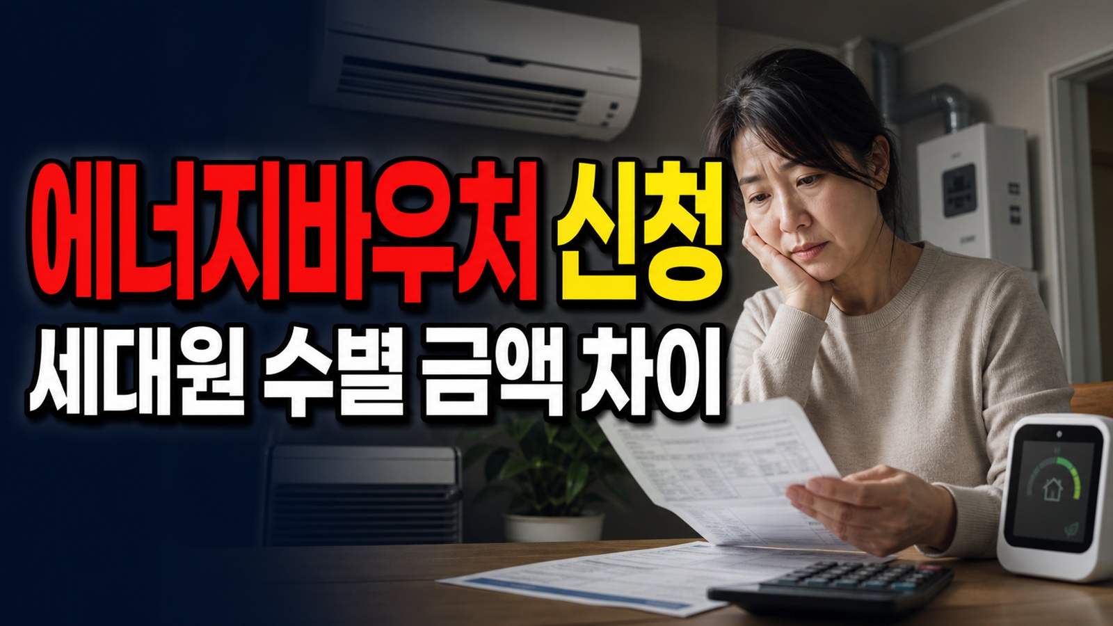 냉방비 지원 70만 원은 누구 기준일까, 에너지바우처 세대원 수별 금액 차이｜에너지바우처 7월 사용 시작 신청 안 하면 관련 핵심 정보를 상징적으로 보여주는 썸네일 이미지