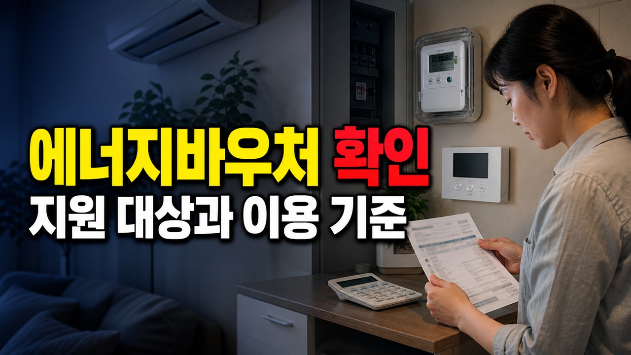 자동신청 되는 집과 다시 신청해야 하는 집, 에너지바우처 7월 냉방비 지원 기준 관련 핵심 정보를 상징적으로 보여주는 썸네일 이미지