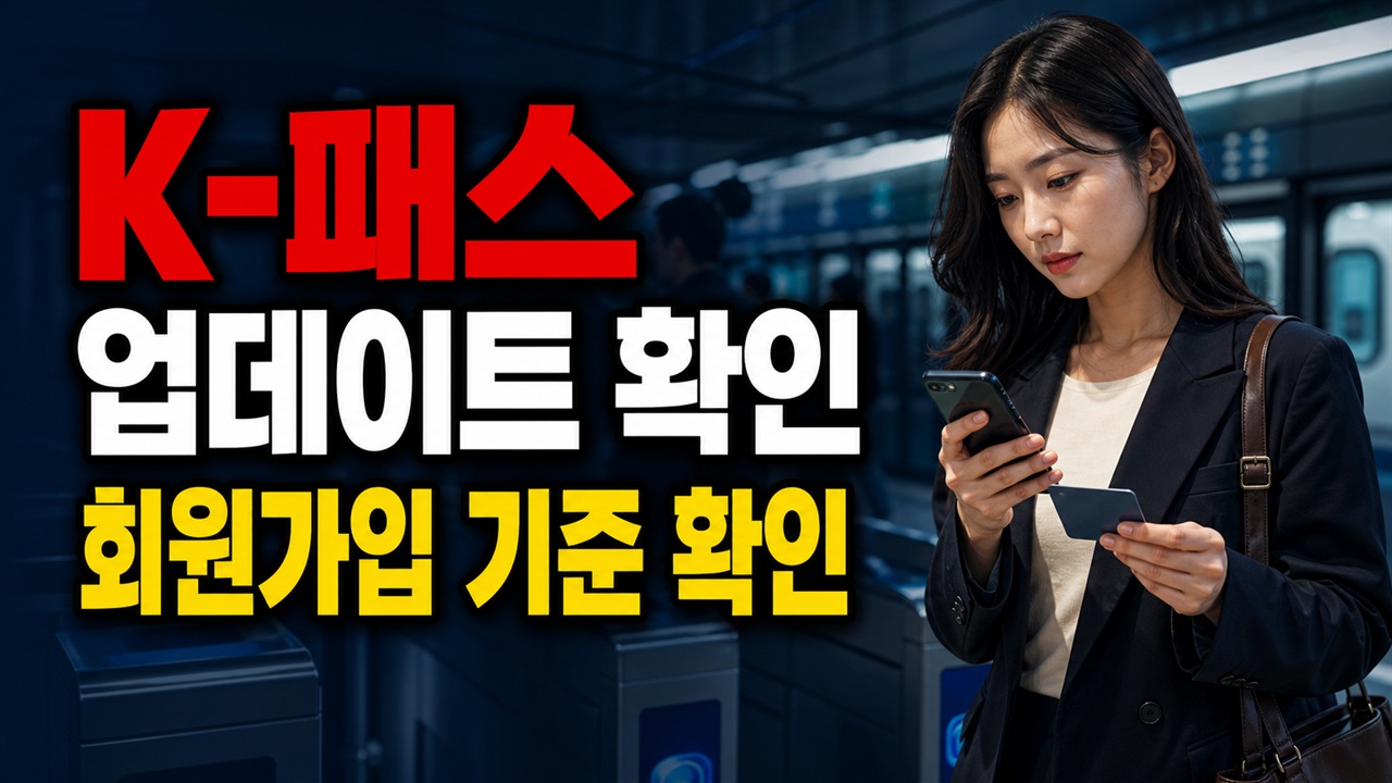 K-패스 모두의 카드 업데이트 놓쳤다면? 소급 적용 전 확인할 14일 반영·회원가입 기준 관련 핵심 정보를 상징적으로 보여주는 썸네일 이미지