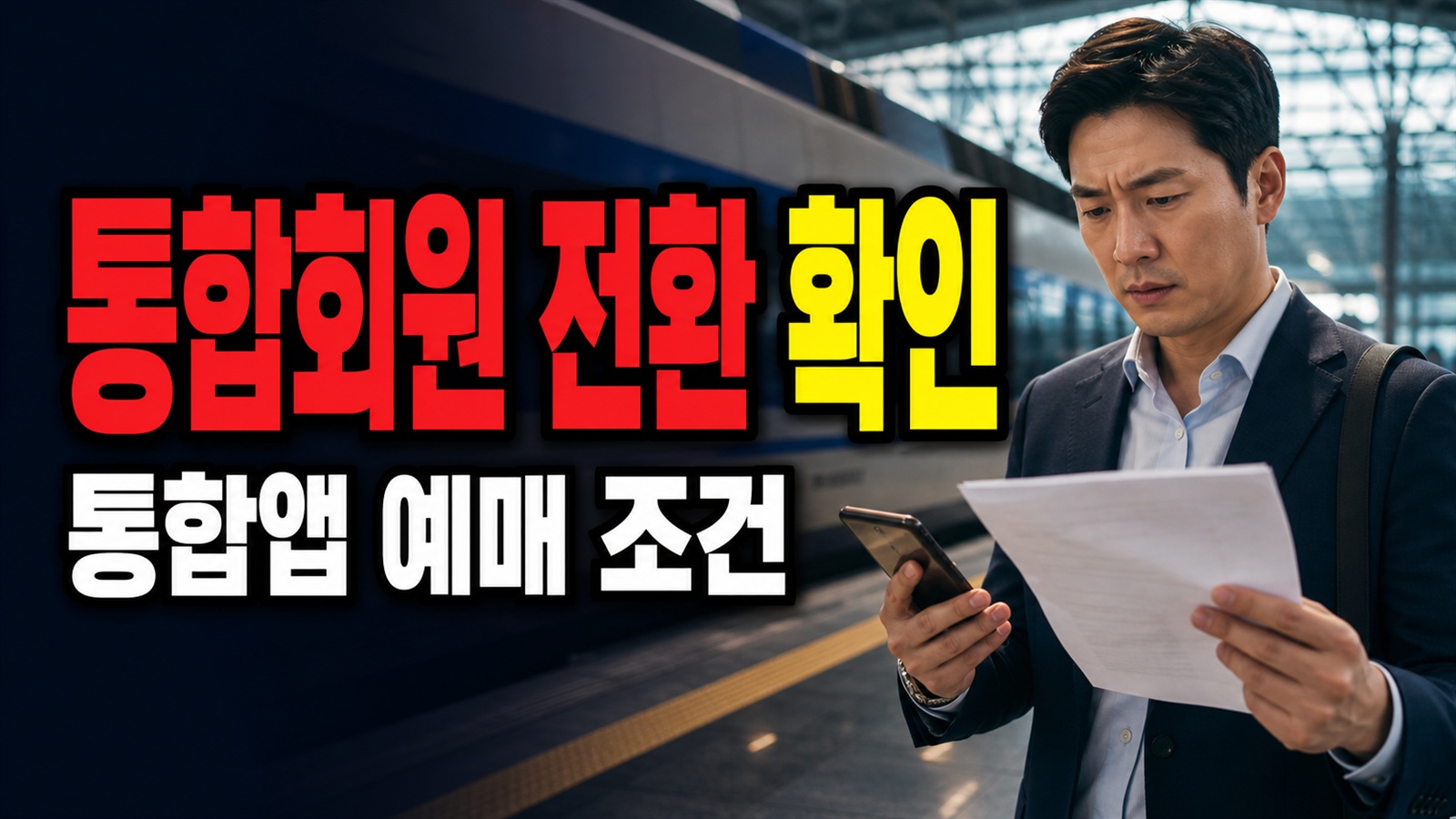 통합회원 전환 안 하면 KTX·SRT 통합앱 예매가 막힐까? 관련 핵심 정보를 상징적으로 보여주는 썸네일 이미지