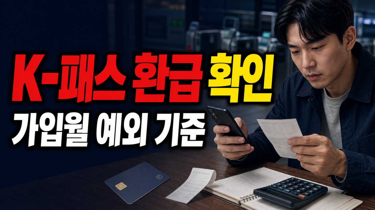 첫 달 15회 미만도 K-패스 환급될까? 가입월 예외 기준 관련 핵심 정보를 상징적으로 보여주는 썸네일 이미지