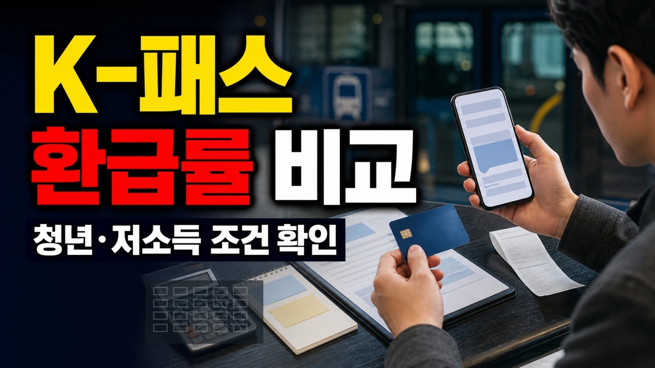 청년·저소득 K-패스 환급률은 왜 다를까? 2026 한시 확대 비교｜K패스 15회 미만 환급되나 관련 핵심 정보를 상징적으로 보여주는 썸네일 이미지