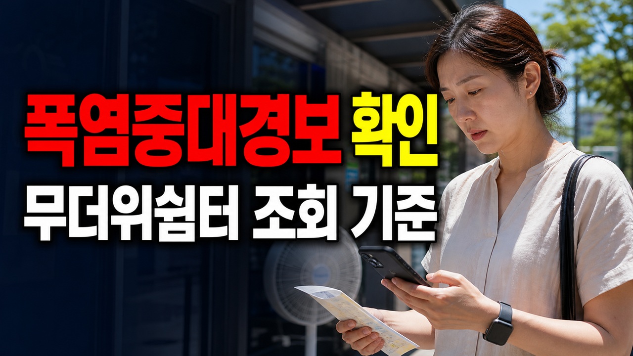 폭염중대경보 무더위쉼터 조회 체감온도 38도만 보면 틀릴 수 있다? 폭염중대경보 기준 먼저 확인 관련 핵심 정보를 상징적으로 보여주는 썸네일 이미지