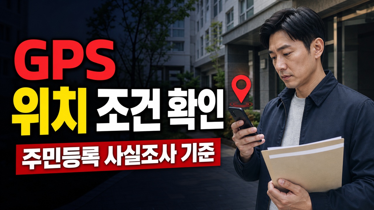 집 밖에서는 안 될까? 2026 주민등록 사실조사 GPS 위치 조건 관련 핵심 정보를 상징적으로 보여주는 썸네일 이미지