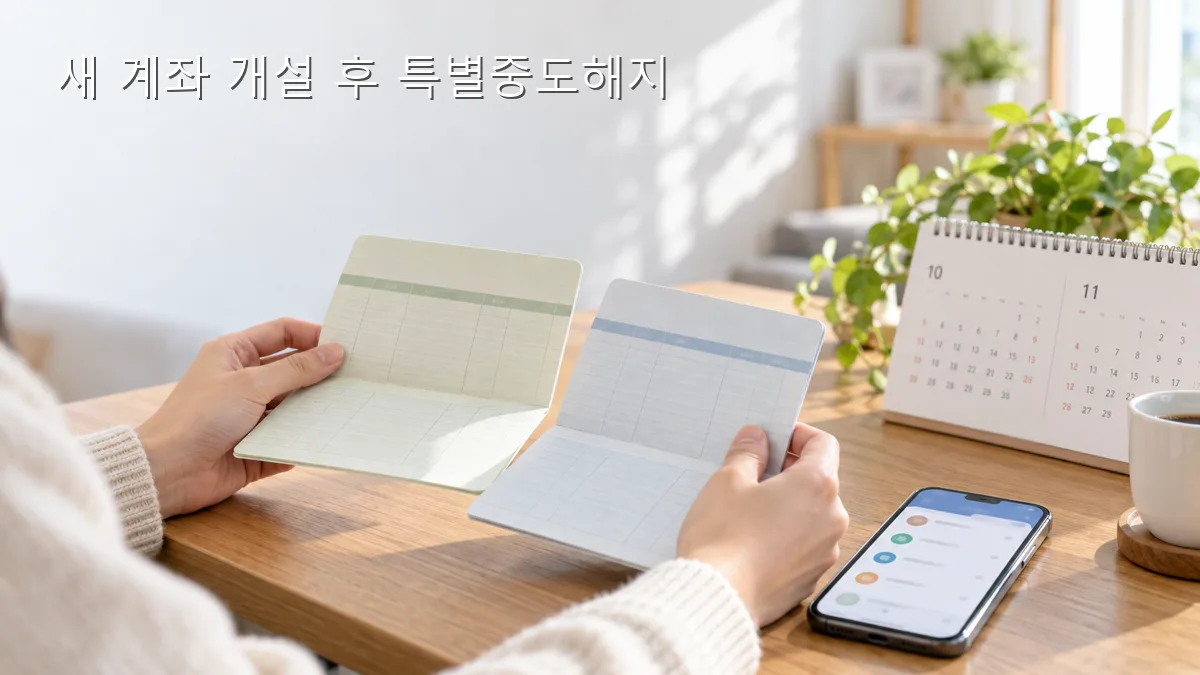 새 계좌 개설 후 특별중도해지